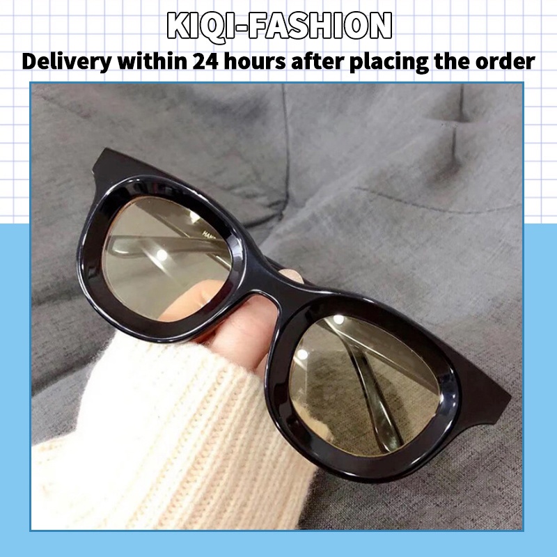 (KIQI-FASHION) COD Kính Mát Gọng Tròn Chống Tia Uv400 Phong Cách Hip Hop Thời Trang Cho Nam Và Nữ