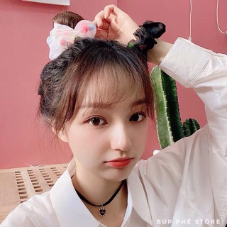 𝑩𝑼𝑭𝑭𝑬𝑻 𝑺𝑻𝑶𝑹𝑬 - Buộc Tóc SCRUNCHIE Voan Bi Bông 🥰
