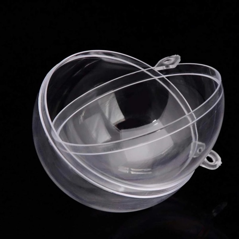 Quả cầu rỗng bằng acrylic trong suốt nhiều kích thước dùng trang trí Giáng sinh/tiệc cưới