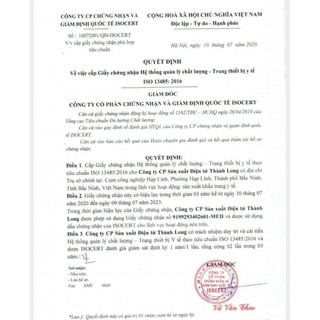 Khẩu trang y tế Thành Long TP Pharma