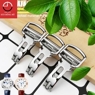 Khóa Bướm Đồng Hồ gập Cartier bạc - Đồng Hồ Cơ Dây Da Thép không gỉ 316 Khóa Cartier 3111KP