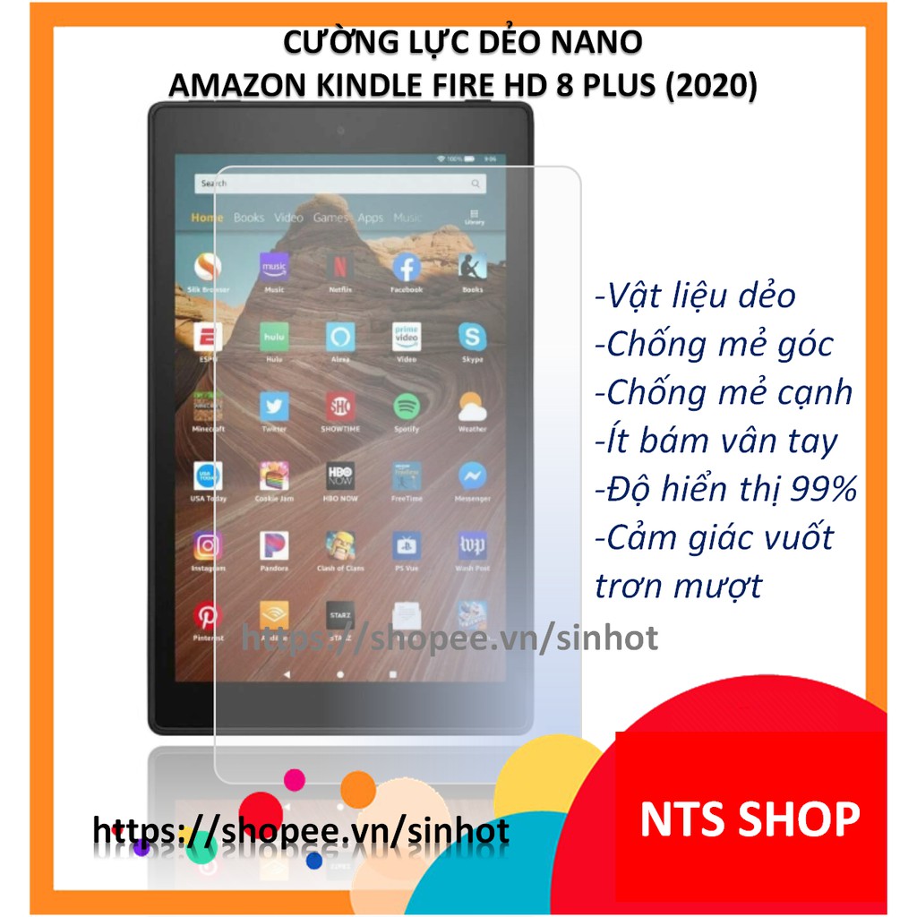 Dán cường lực dẻo bảo vệ màn hình Amazon Kindle Fire HD 8 Plus (2020)