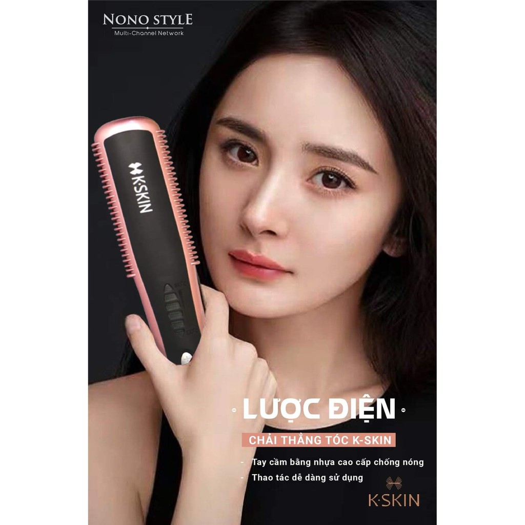 [BH 1 NĂM] Lược Điện Chải Tóc Siêu Thẳng K-SKIN - 5 Chế Độ Nhiệt - Thẳng Tóc - Uốn Cúp Tóc 2 Trong 1 - Ngăn Rối Tóc