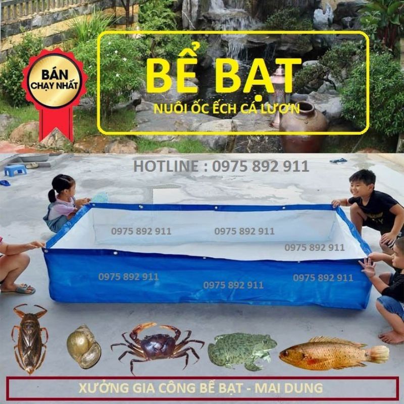 Bể bạt nuôi ốc ếch cá lươn - xanh dương korea