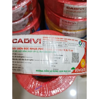 10m, 20m, 30m, 40m, 50m Dây điện đôi Cadivi, dây cáp điện đôi Cadivi 2x24 (2x0.75mm2) lõi đồng bọc nhựa PVC
