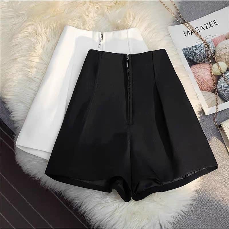 Quần Short Nữ Cạp Cao Khóa Trước So Hot ⚡ Quần Đùi Nữ Chất Tuyết Mưa 2 Màu Siêu Xinh