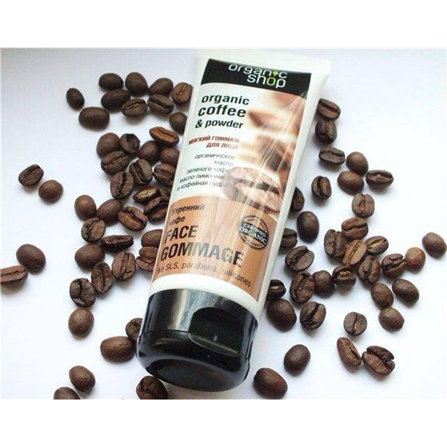 Tẩy da chết mặt Organic shop Organic coffee &amp; powder 75ml – Nga (queen cosmetics)