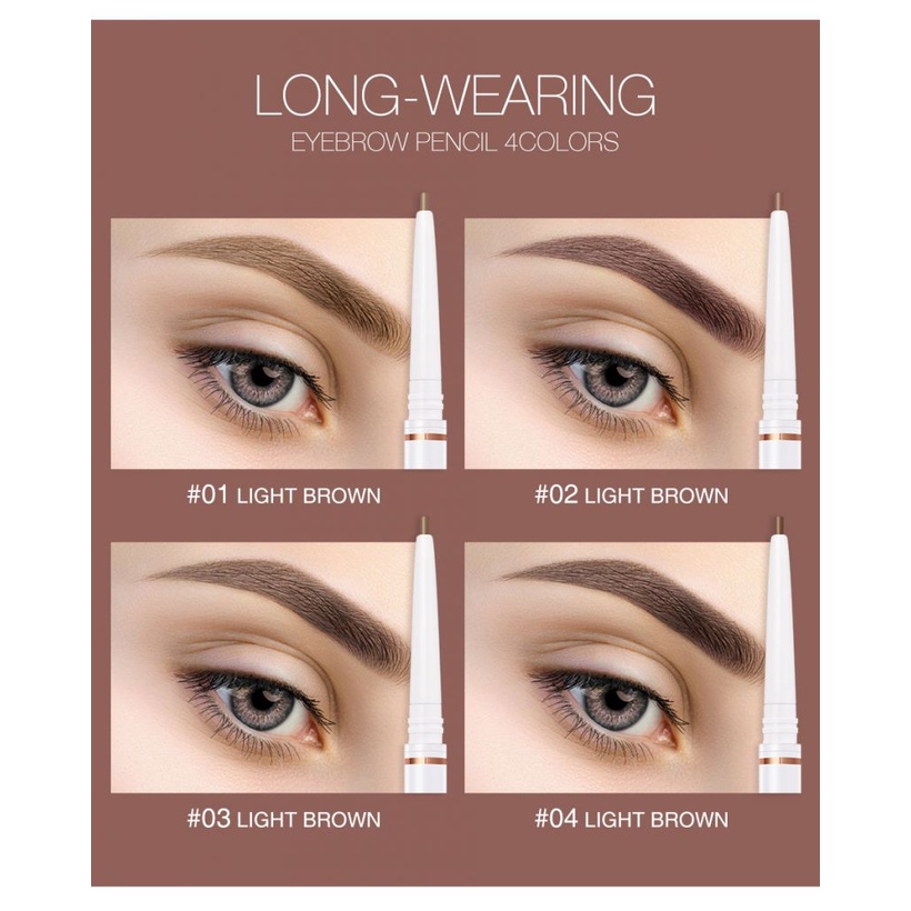 Sẵn Sàng Cổ O.TW O.O Lâu Dài Đôi Kết Thúc Bút Chì Kẻ Lông Mày Chống Thấm Nước Không Chóng Mặt Cực Tốt Xoay Được Bút Kẻ Lông Mày Cá Tuyết