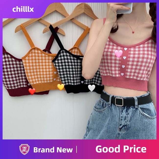 Áo Croptop Dệt Kim Sát Nách Cổ Tròn Họa Tiết Kẻ Sọc Thời Trang Mùa Hè Cho Nữ
