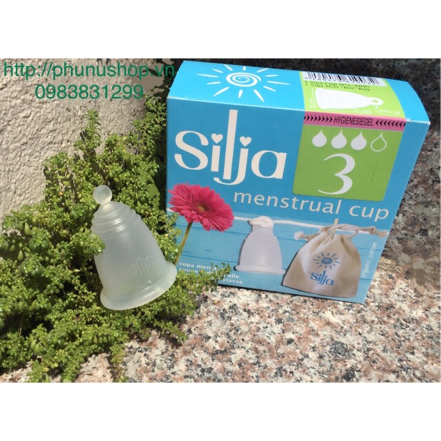 Cốc nguyệt san Silja - của Đức (Kèm túi vải. Tặng thêm cốc tiệt trùng, 10 viên tiệt trùng)