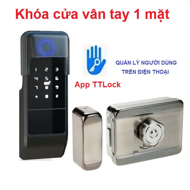 Khóa cổng sắt vân tay 1 mặt dùng APP TTlock quản lý người dùng trên điện thoại