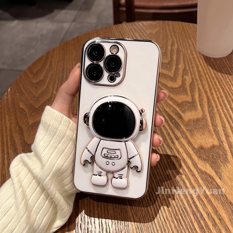 Ốp Điện Thoại Mạ Điện Hình Phi Hành Gia Cho Iphone 11 12 13 Pro Max X Xr Xs Max 7 8 Plus 12mini 13mini