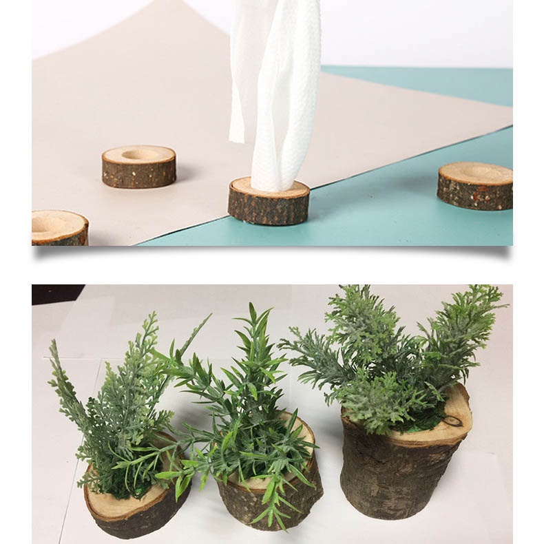 Chân Nến Dạng Khúc Gỗ Decor, Phụ Kiện Chụp Ảnh