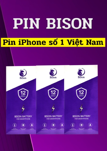 Pin Bison (Bản Siêu Rẻ) Pin Dung Lượng Chuẩn - Bảo Hành 3 Tháng