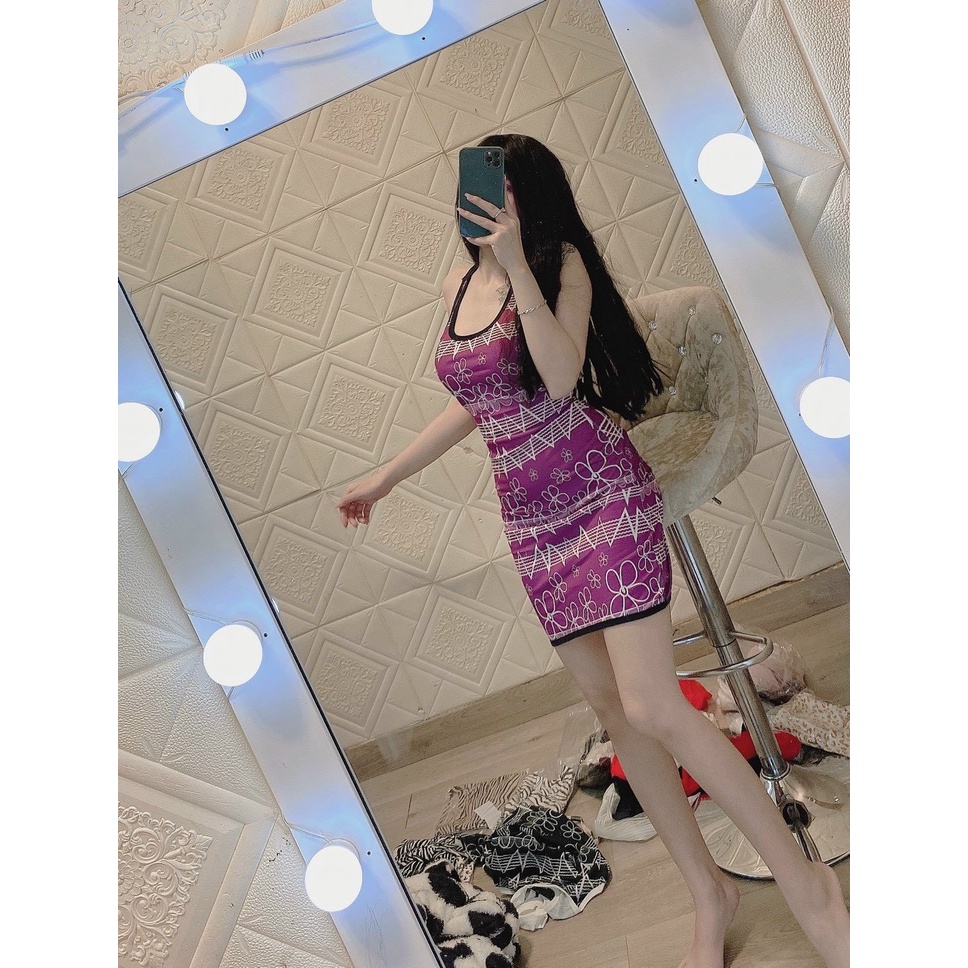 đầm body yếm họa tiết thổ cẩm