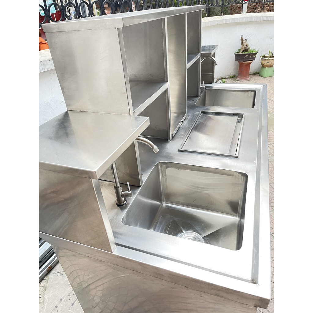 SẴn hàng Quầy inox, quầy pha chế chuyên dành cho các quán trà 1m8 bảo hành 12 tháng