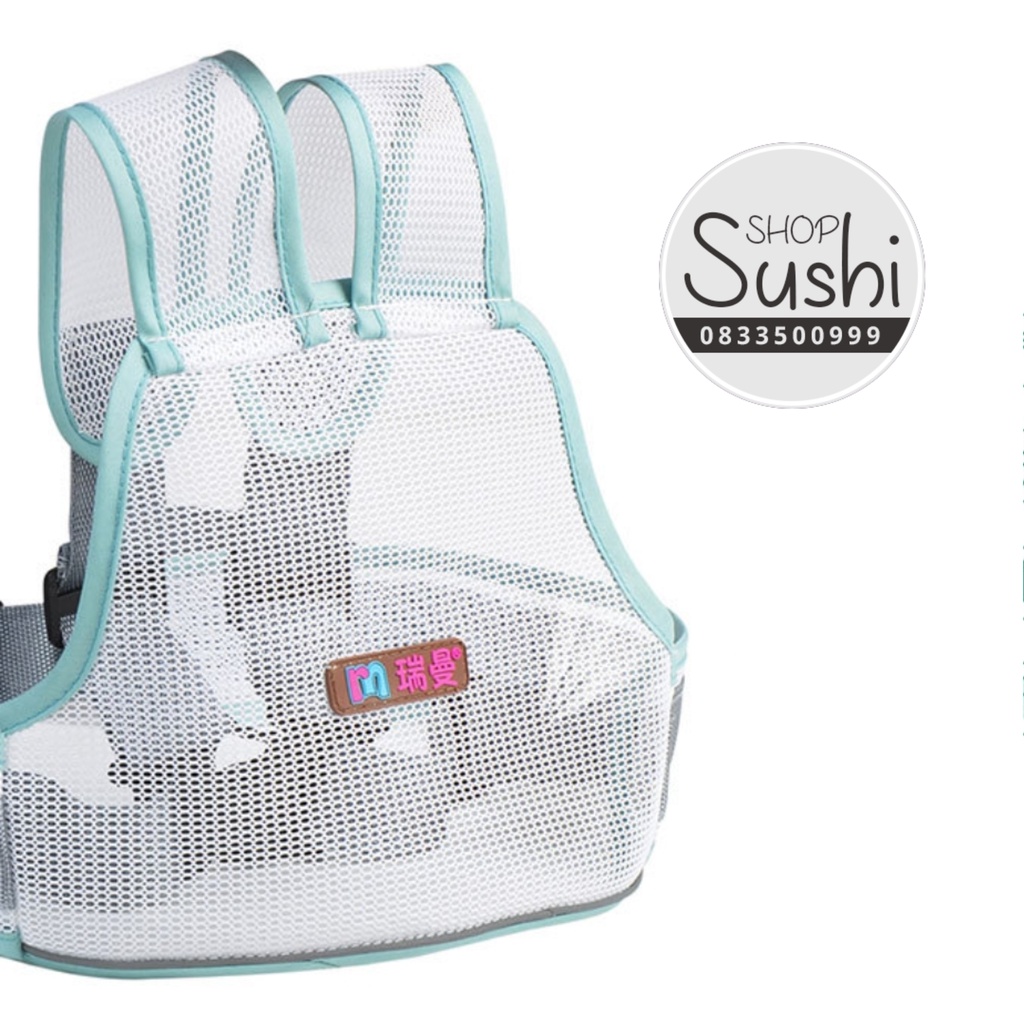 (FreeShip) Đai xe máy trẻ em dạng lưới phản quang thoáng mát