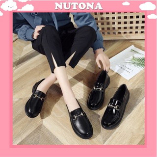 Giày lười nữ Nutona Oxford Vintage phong cách Hàn Quốc OX2