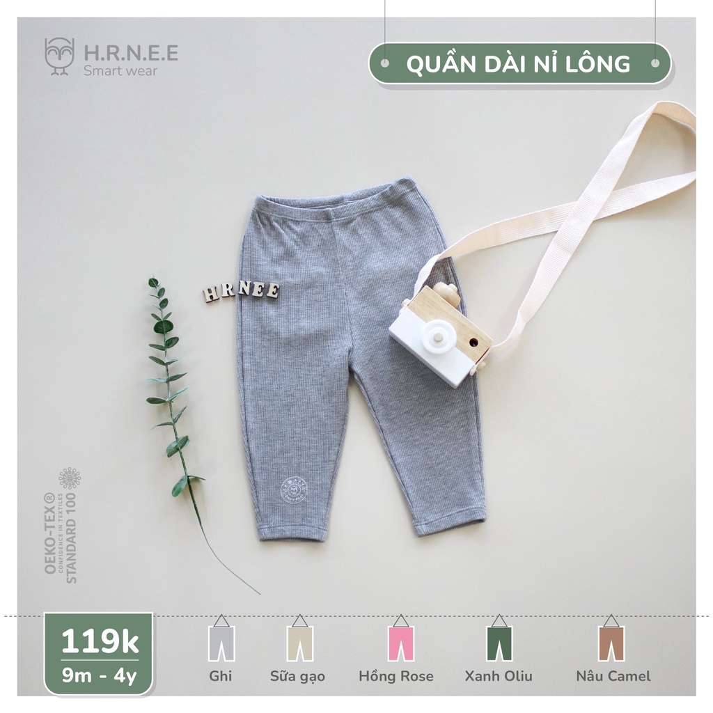 Áo Hoodie Hrnee, Quần nỉ lông, quần da cá Hrnee chất mềm ấm cho bé trai bé gái