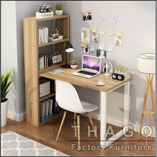 Bàn Học 💖𝑭𝑹𝑬𝑬𝑺𝑯𝑰𝑷 💖 Tích Hợp Bàn Làm Việc Chân Sắt Có Giá Sách