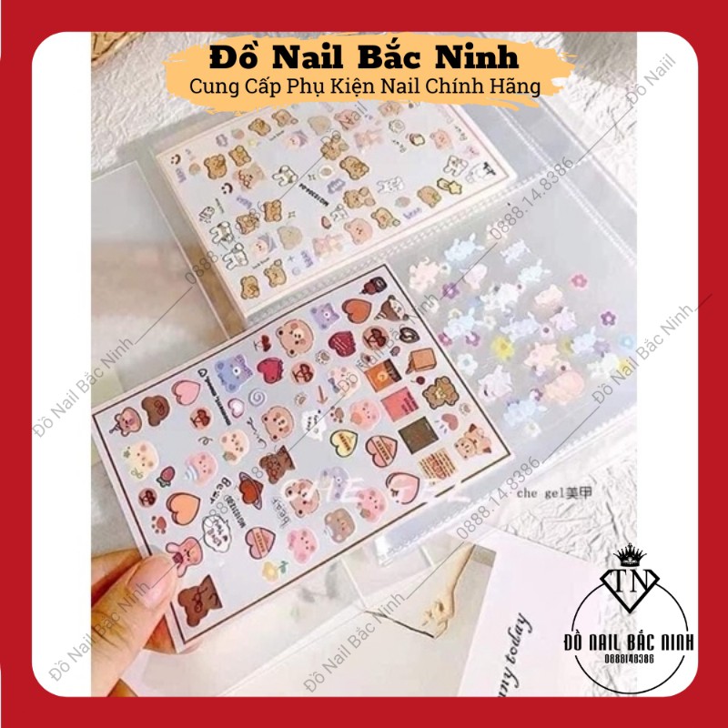 Sổ Đựng Mẫu Sticker Nail, Quyển Album Đựng Mẫu Sticker 80 Tấm