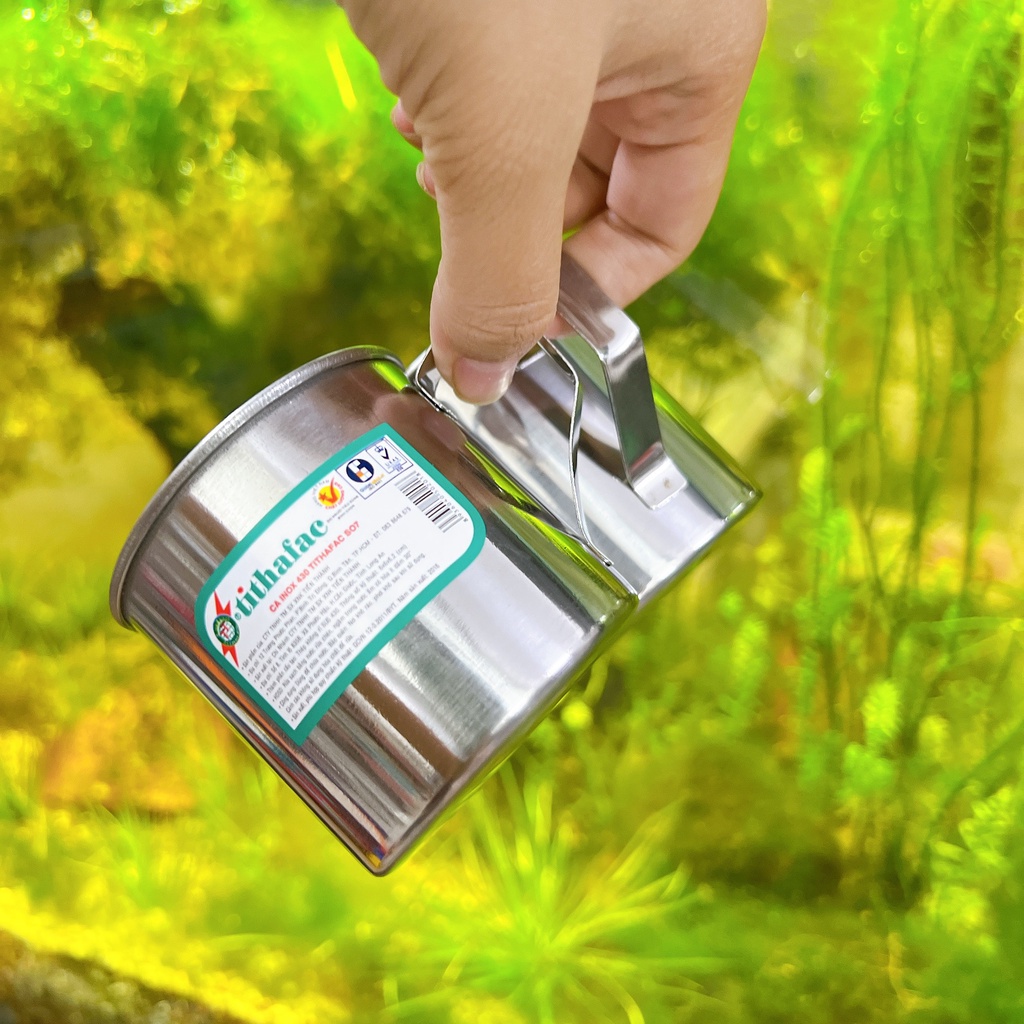 Cốc inox có quai dày dặn TITHAFAC  - Ca Inox SUS 430 TIẾN THÀNH siêu bền tiện lợi cho dã ngoại