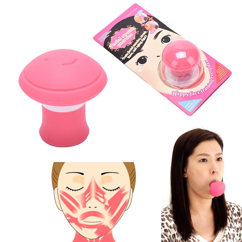 Dụng cụ tập nâng cơ mặt tạo hình chữ v bằng silicone màu hồng