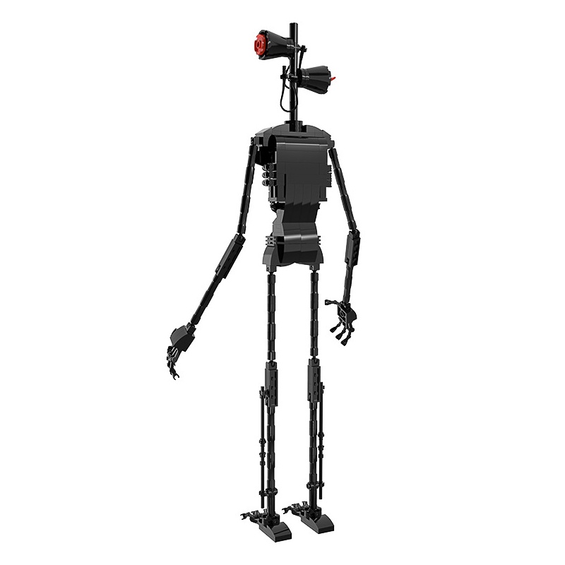 299PCS Moc Horror Game Scene Siren Head Classic Mechanical Monster Building Block Assembly Model Black Mechanical Robot Boy Toy Gift