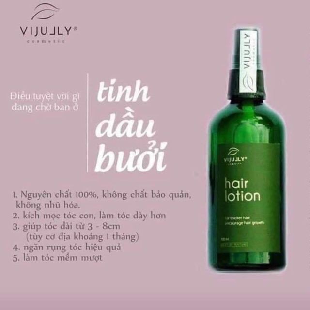 [ RẺ VÔ ĐỊCH ] COMBO 5 TINH DẦU BƯỞI VIJULLY _GIẢM RỤNG_KÍCH THÍCH MỌC TÓC_TRỊ HÓI ĐẦU. | Thế Giới Skin Care