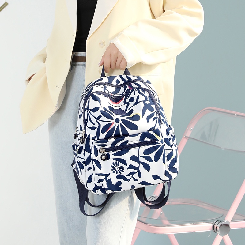 Ba Lô Nhiều Ngăn In Họa Tiết Hoa Phong Cách Trung Hoa Dành Cho Nữ