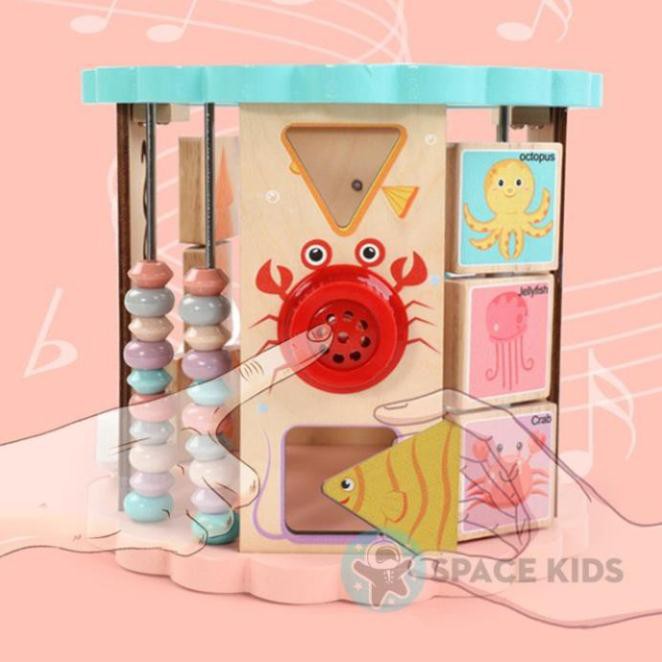 Đồ chơi trẻ em Hộp đồ chơi gỗ đa năng thông minh cho bé vui chơi phát triển trí tuệ Space Kids