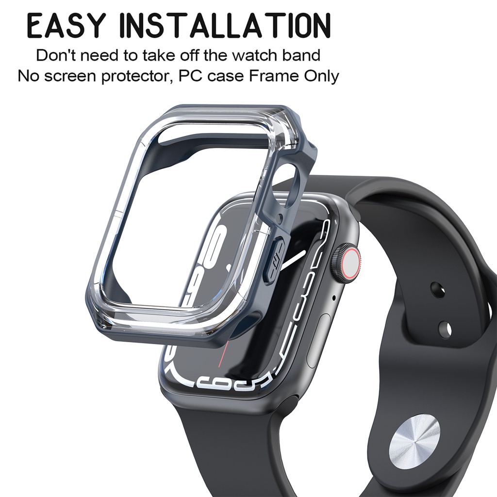 Ốp Lưng TPU + PC Trong SuốT Cho ĐồNg Hồ Apple Watch 7 6 SE 5 4 iWatch 40mm / 44mm / 41mm / 45mm