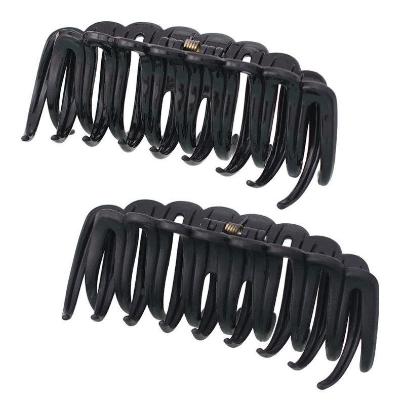 Kẹp Tóc Lò Xo Dạng Vuốt Cỡ Lớn 12cm Dày Màu Đen Đơn Giản Cho Bạn Nữ Dùng Khi Tắm