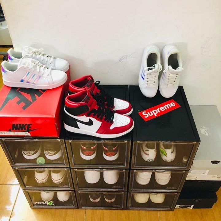 Combo 5 Hộp Đựng Giày Xịn Nắp Nam Châm, Hộp Đựng Sneaker Nhựa Cứng Nguyên Khối Size Lớn