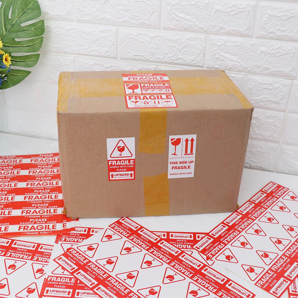 Nhãn Dán Cảnh Báo In Chữ SUENIN Fragile Siêu Bền Tiện Dụng Cho Văn Phòng