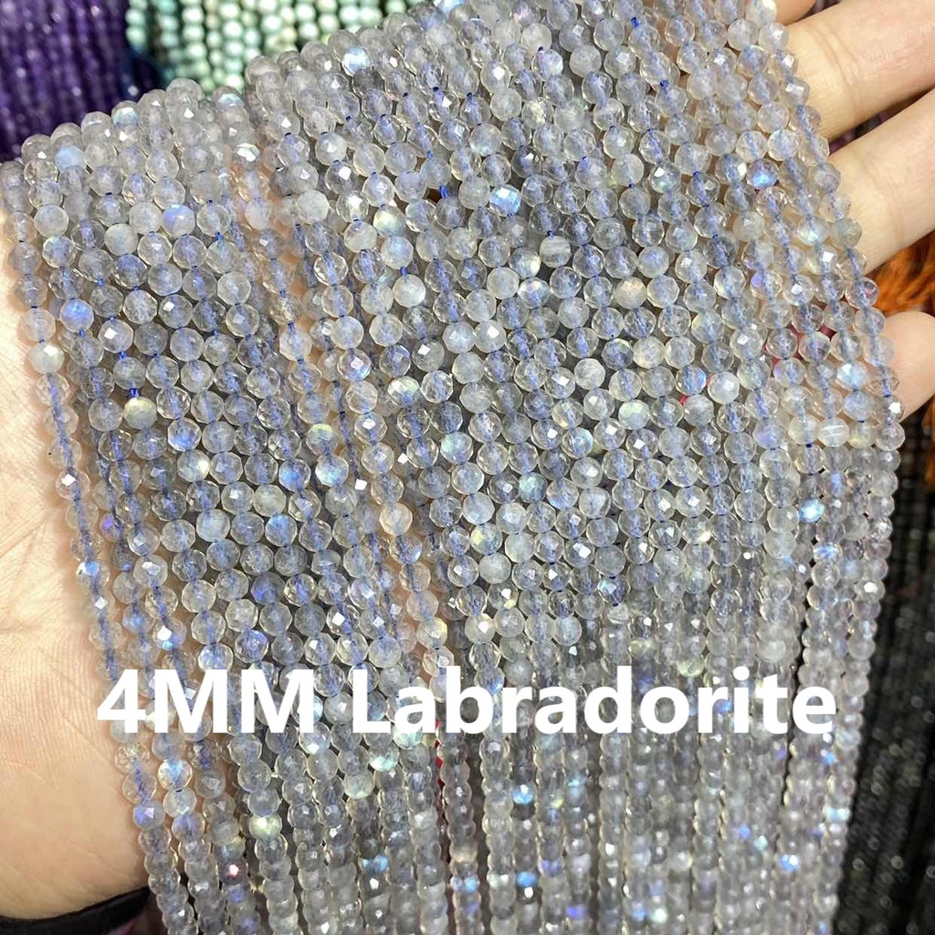 Chuỗi Hạt Đá labradorite Tự Nhiên 2mm 3mm 4mm Làm Trang Sức 15 "