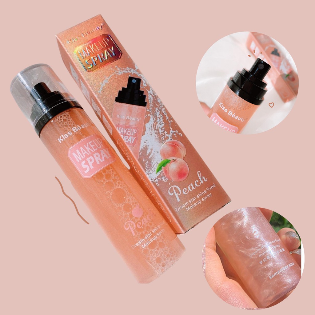 Xịt khóa nền có nhũ, Giữ Lớp Makeup sau 12h không trôi Kiss Beauty Spray  Peach | BigBuy360 - bigbuy360.vn