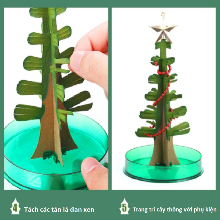 Cây thông noel biến hình trang trí Magic Paper Christmas Tree cây thông mùa giáng sinh đồ chơi trẻ em sáng tạo