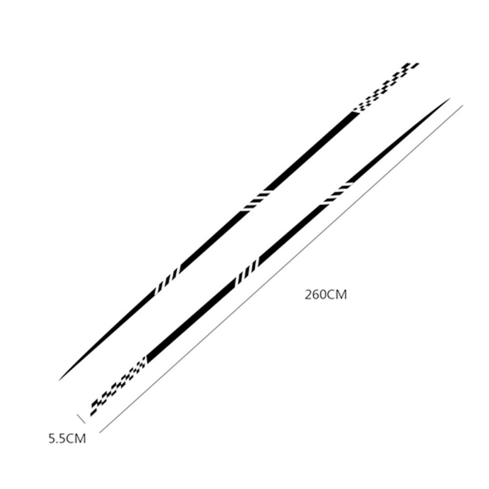 Bộ 2 Miếng Dán Trang Trí Thân Xe Hơi Bằng Pvc Phong Cách Thể Thao