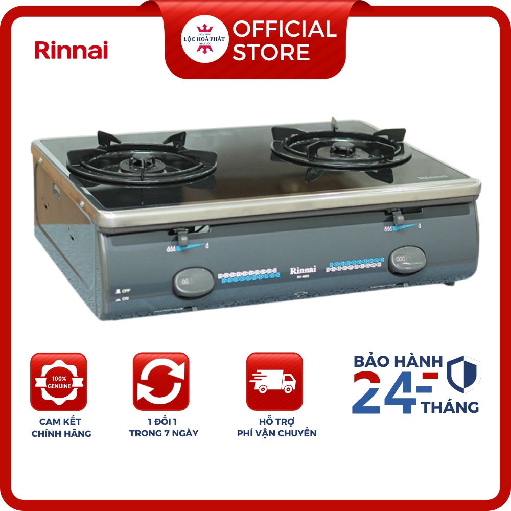 Bếp ga đôi Rinnai RV-4600(GL-T)N - Đánh lửa IC - Hàng chính hãng STORE