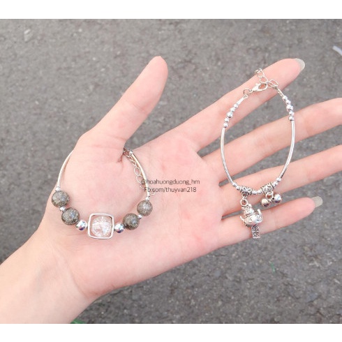 Vòng tay đôi mặt kim loại