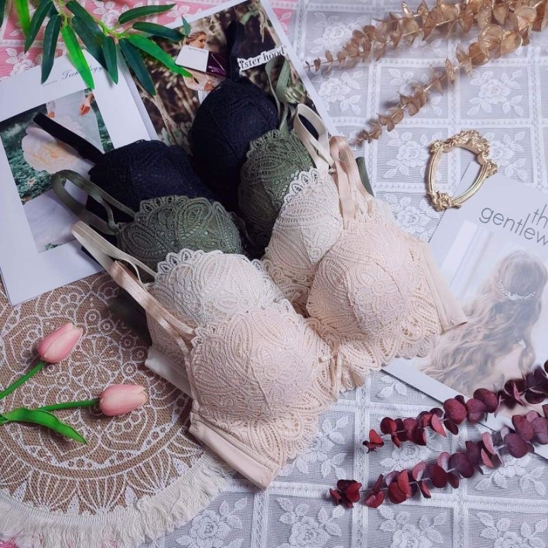 Áo Lót Ren 3D Không Gọng Siêu Đẩy 4CM - mút mềm thông hơi, tạo khe, nâng ngực cực đẹp💯