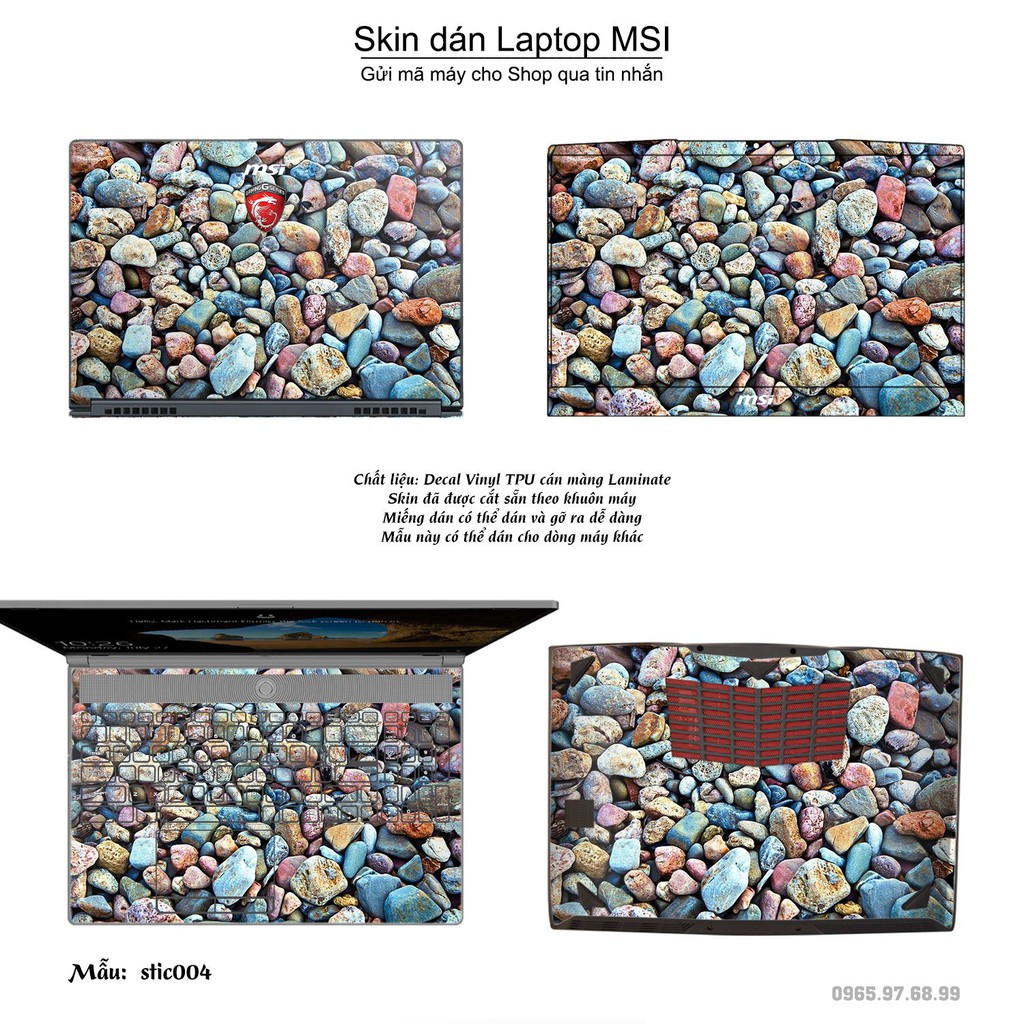 Skin dán Laptop MSI in hình Hoa văn sticker (inbox mã máy cho Shop)