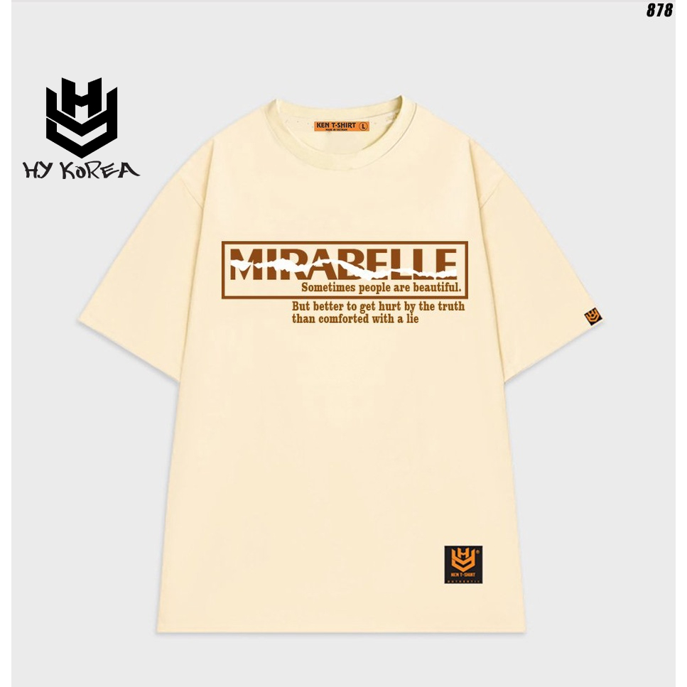 Áo thun tay lỡ basic form rộng unisex MIRABELLE 878 HY KOREA