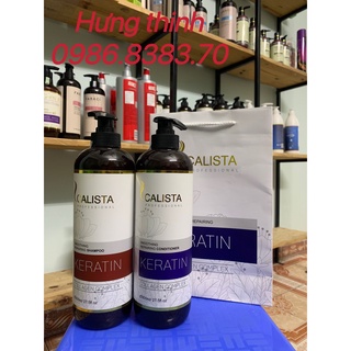 Dầu cặp calista karatin colagen giữ màu tóc nhuộm 800mlx2