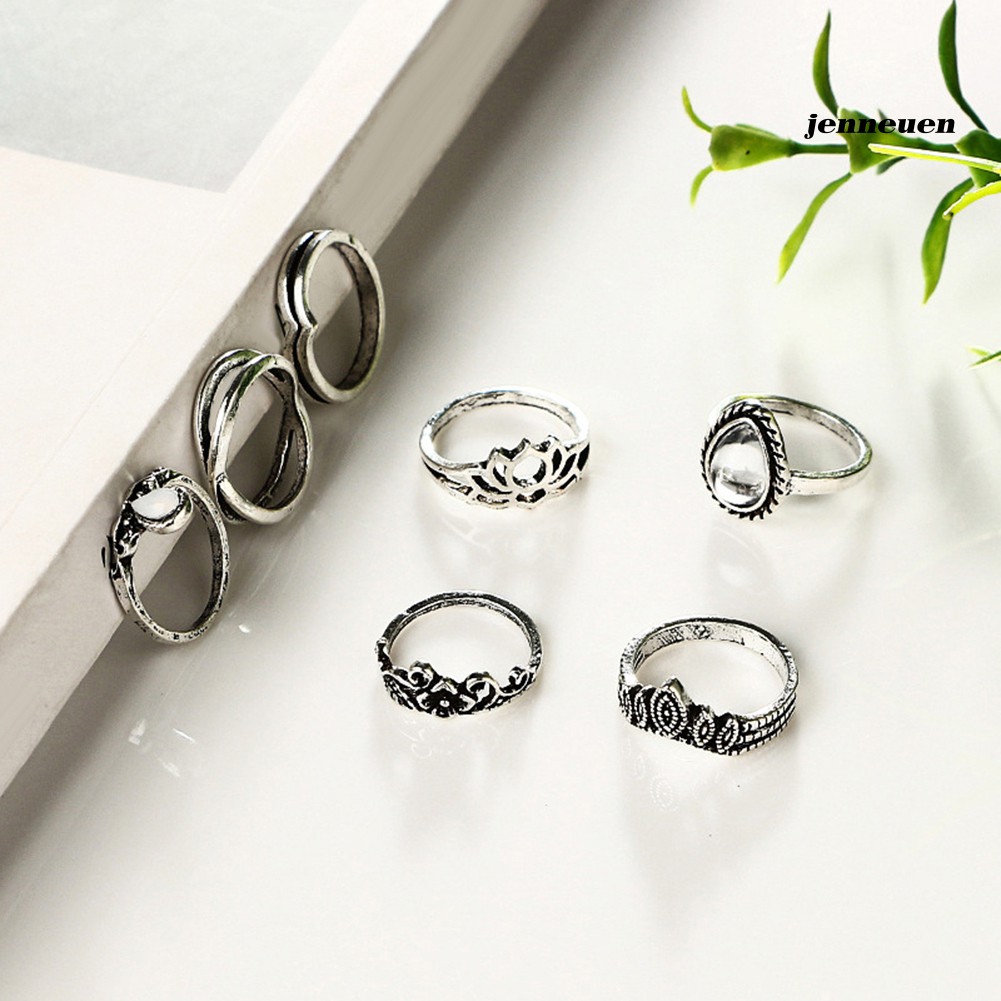 Set 7 Nhẫn Đeo Khớp Ngón Tay Phong Cách Vintage Thời Trang Cho Nữ