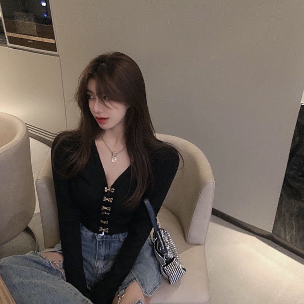 Áo thun COZOKC tay dài nút cài thời trang thu đông cho nữ