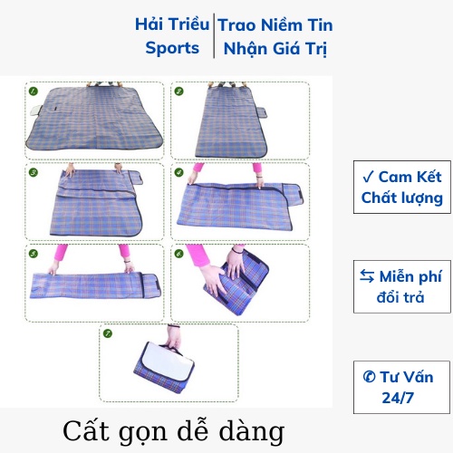 Thảm picnic chống thấm, thảm dã ngoại gấp gọn Hải Triều Sports