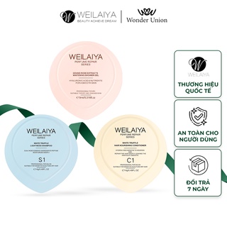Bộ sản phẩm dầu gội đầu, dầu xả tóc chiết xuất nấm Truffle và sữa tắm nước hoa, trắng da toàn thân Weilaiya size du lịch