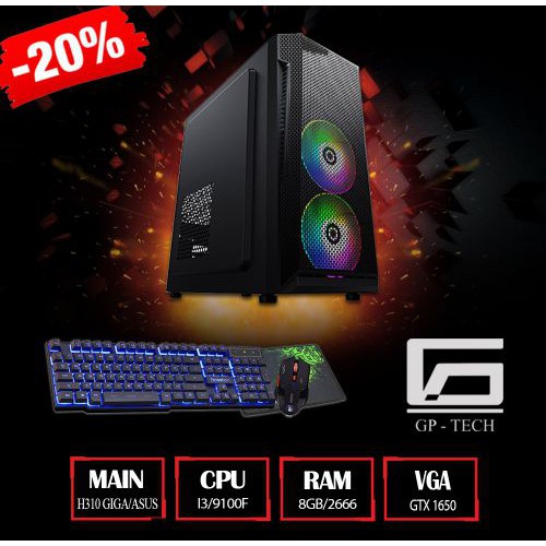 Máy Gaming H310 + i3 9100F + GTX 1050TI - Chiến được full game đồ họa nặng
